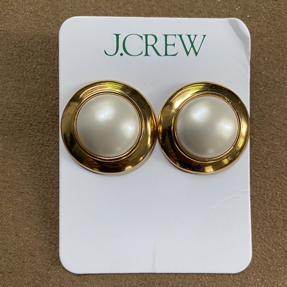 JCREW Domed Pearl Stud Earrings - Picture 2 of 4